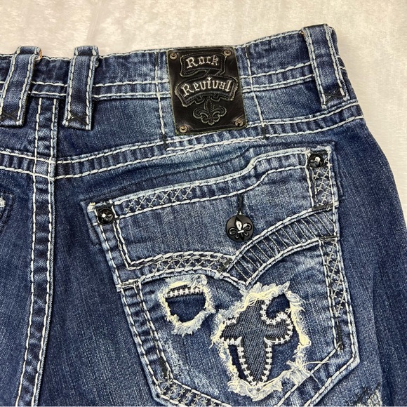 RARE Rock Revival Laster Boot Jeans Size 36 - Picture 3 of 7